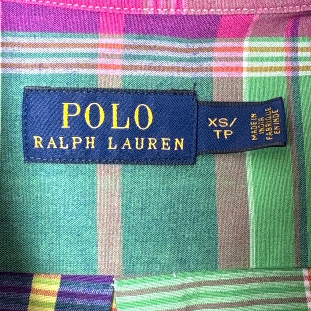 Polo Ralph Lauren Mens XS Pink Green Blue Plaid Cotton Button Down Shirt - Picture 4 of 12